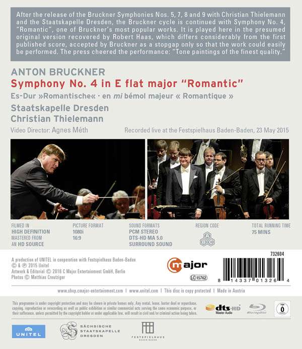 Christian Thielemann 브루크너: 교향곡 4번 '로맨틱' (Anton Bruckner: Symphony No.4 'Romantic') 크리스티안 틸레만, 드레스덴 슈타츠카펠레