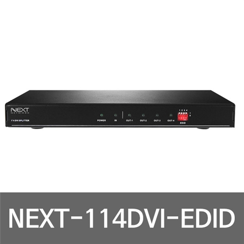 4K UHD 1:4 EDID DVI 모니터 분배기,딥스위치 지원, HDCP/3D 지원, 메탈하우징 NEXT 114DVI-EDID