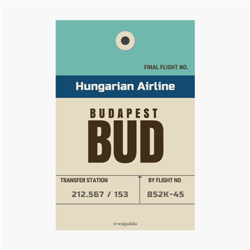 에어라인택 포스트카드 엽서 - Budapest