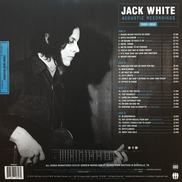 Jack White (잭 화이트) - Jack White Acoustic Recordings 1998-2016 (어쿠스틱 레코딩 모음집) [2LP]