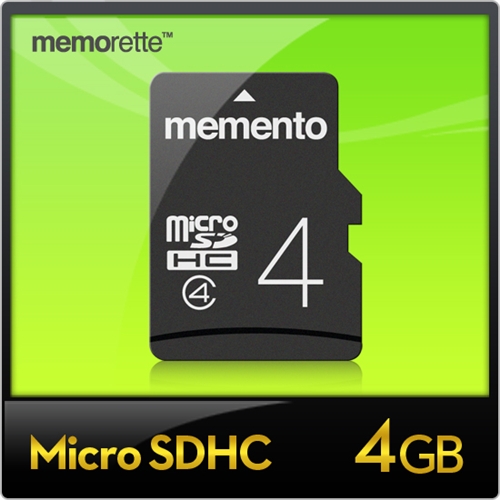 [할인][메멘토] T-Flash MicroSDHC 4G class4 메모리카드/외장메모리 [MT-TF4]