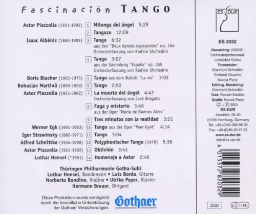 Hermann Breuer 매혹의 탱고 - 오케스트라로 연주하는 탱고 음악 (Fascinacion Tango - Tangos for Orchestra) 튀링엔 필하모니, 헤르만 브로이어