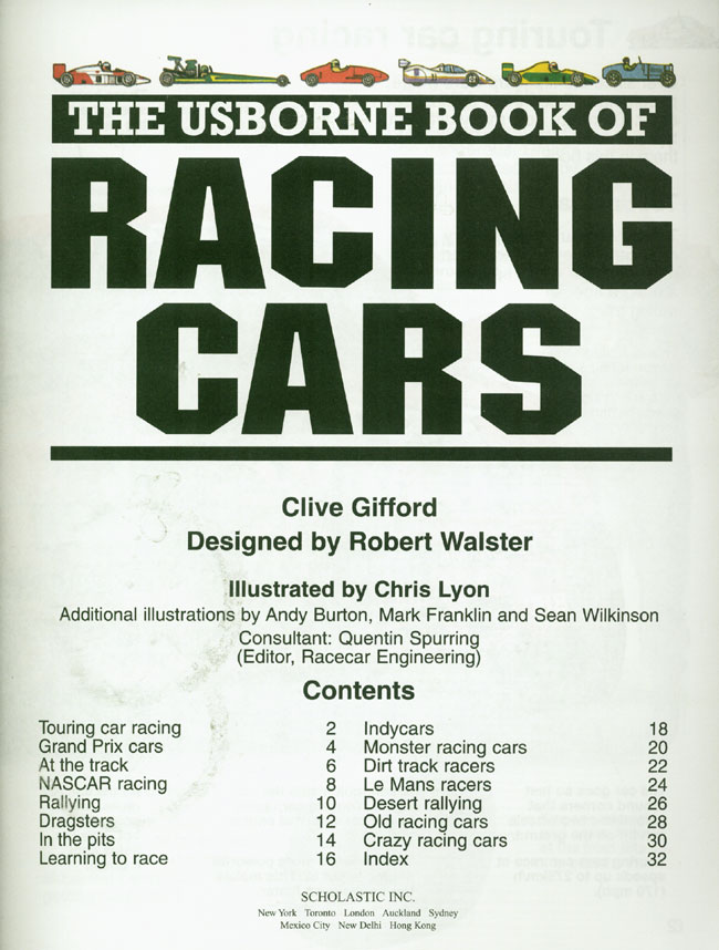 The Usborne Book of Racing Cars 호치키스 본딩