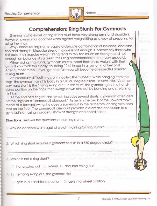 Reading Comprehension Grade 6/Basic Skills Workbook With Answer Key (Brighter Child Series) 