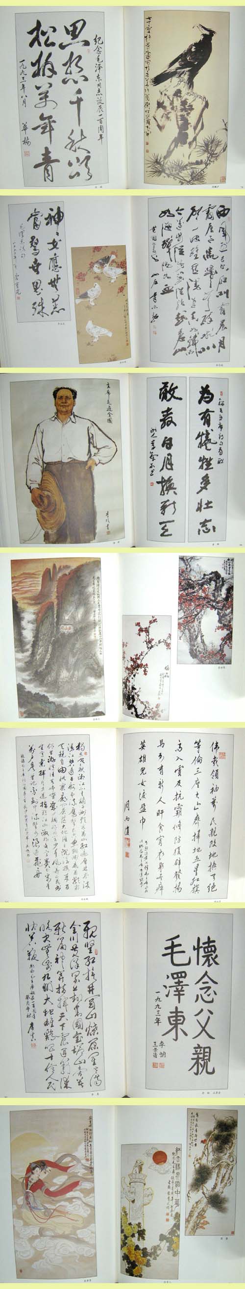 중국 서화선(모택동탄신1백주년기념) - 서예. 문인화. 한국화. 중국서화집 -