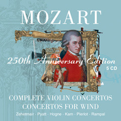 [미개봉] Thomas Zehetmair, Vadim Repin, David Pyatt, Jean-Pierre Rampal / 모차르트 : 바이올린 협주곡 전집, 목관 협주곡 - 250주년 기념 에디션 (Mozart : Complete Violin Concertos, Wind Concertos - 250th
