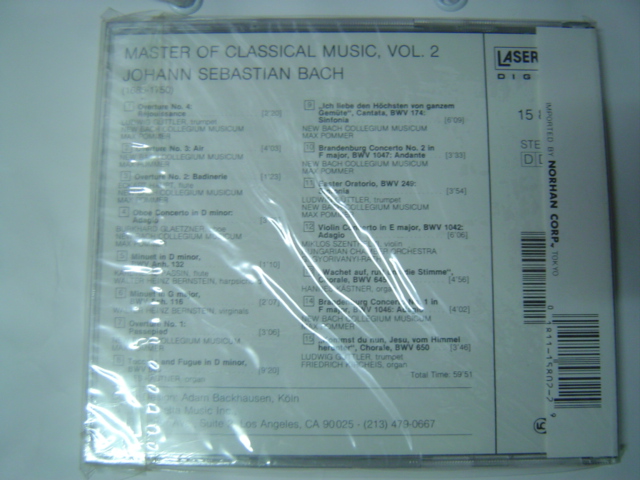 Masters Of Classical Music: Bach (iocd0005)