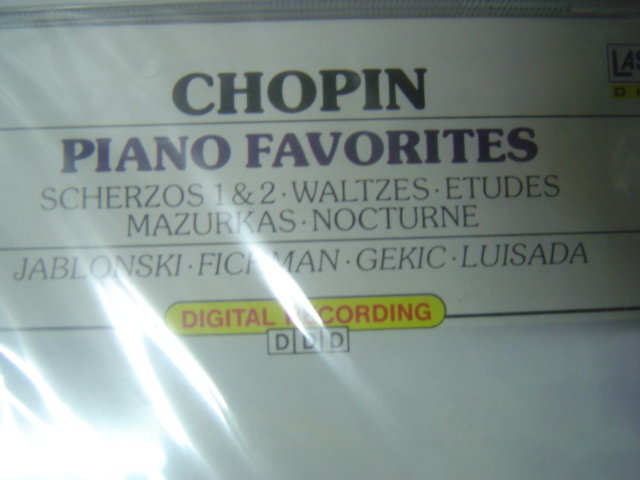 CHOPIN PIANO FAVORITES (피아노의 시인 쇼팡의 마주르카-녹텬등) -미개봉제품-