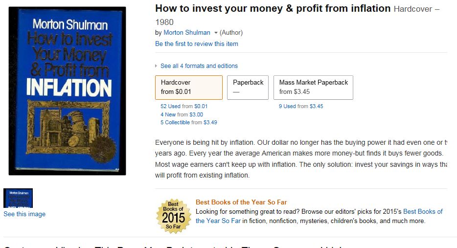 How to invest your money & profit from inflation Hardcover