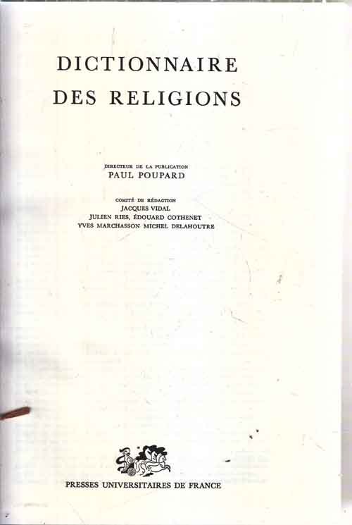 DICTIONNAIRE DES RELIGIONG--프랑스어종교사전 대판 두껍고 큰책