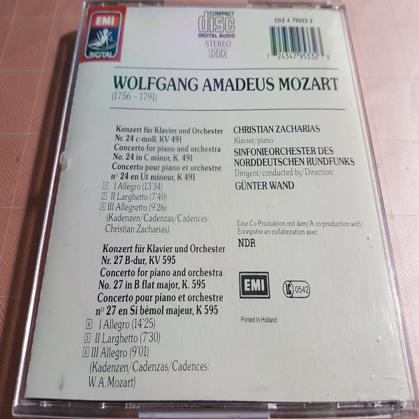 Wolfgang Amadeus Mozart - Piano Concertos No.24 and No.27 Christian Zacharias, Gunterwand