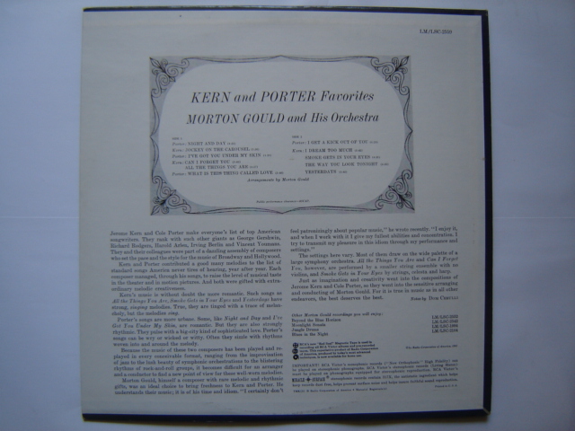 LP(수입) 모턴 굴드 오케스트라 Morton Gould And His Orchestra: Kern And Porter Favorites 