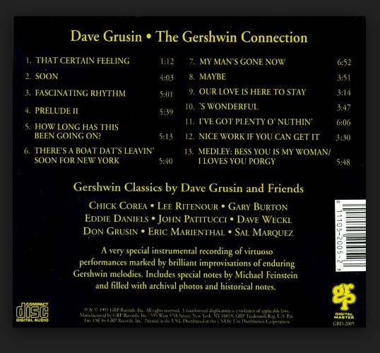 Dave Grusin(데이브 그루신) - The Gershwin Connection 수입