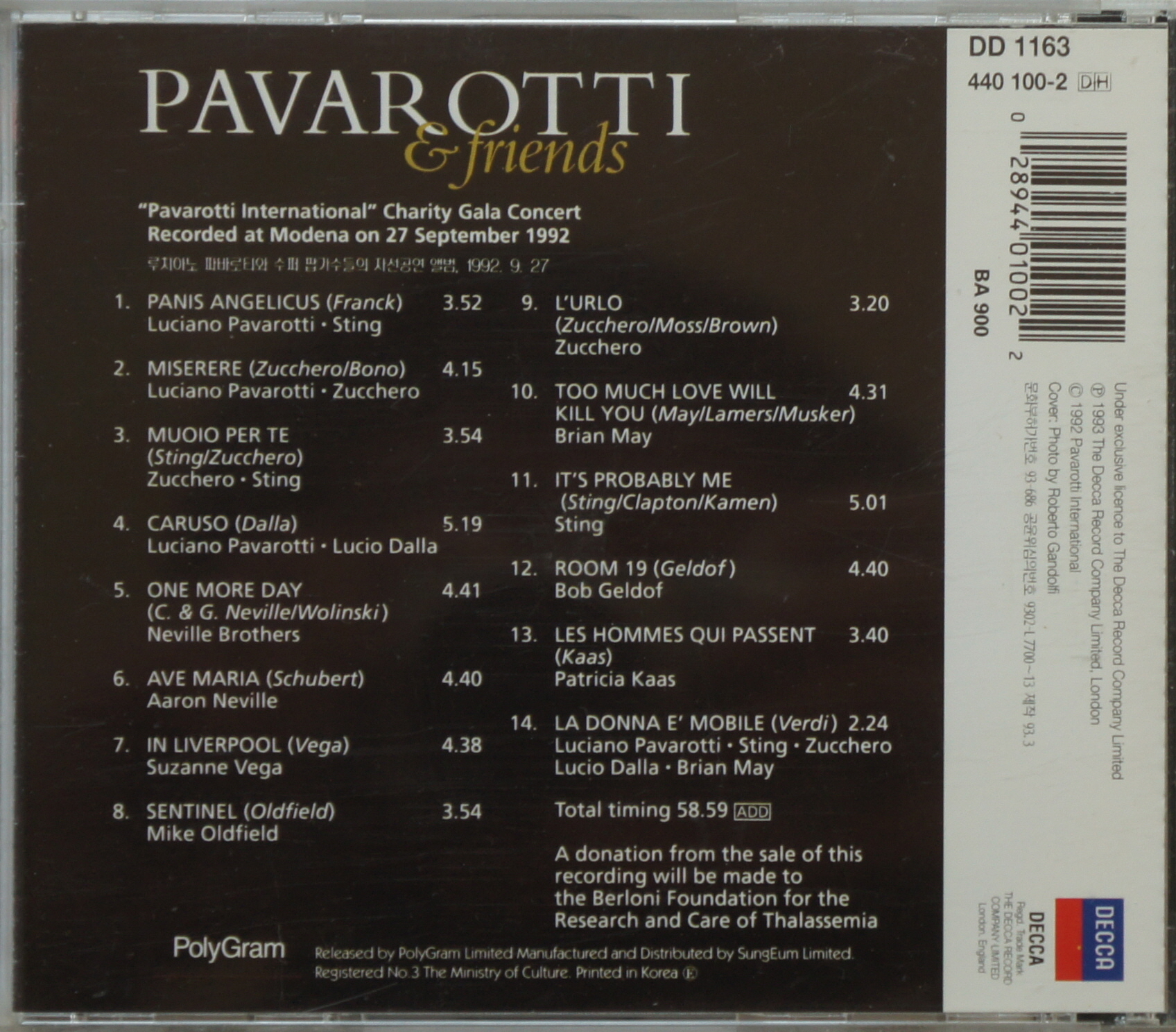 파바로티와 친구들 1집 (Luciano Pavarotti & Friends)