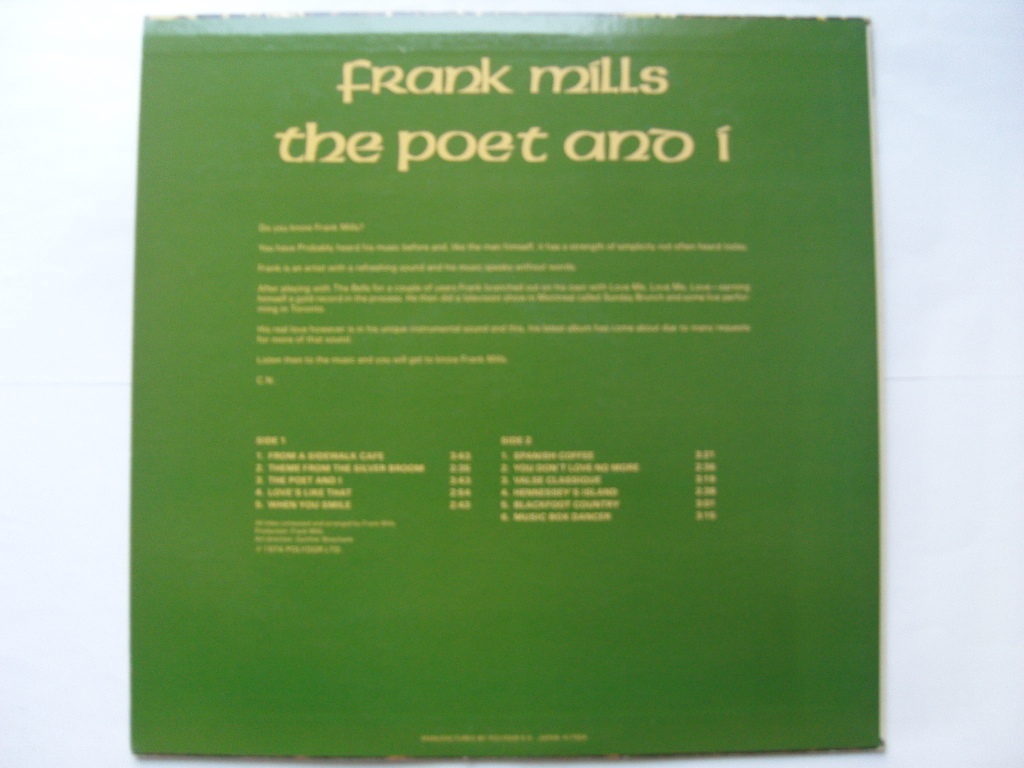 LP(수입) 후랭크 밀즈 Frank Mills : The Poet And I 