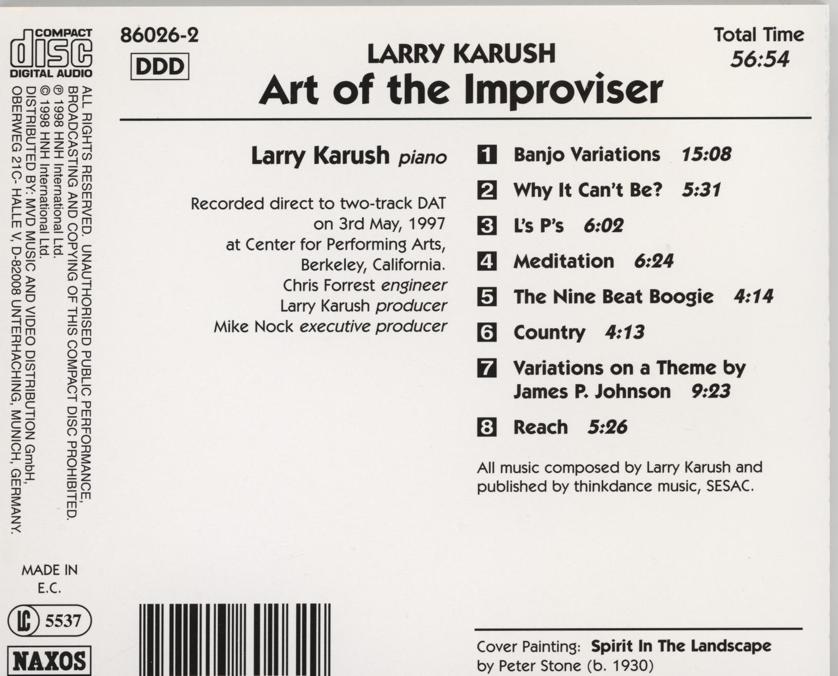 LARRY KARUSH (래리 카루쉬)- ART OF THE IMPROVISER