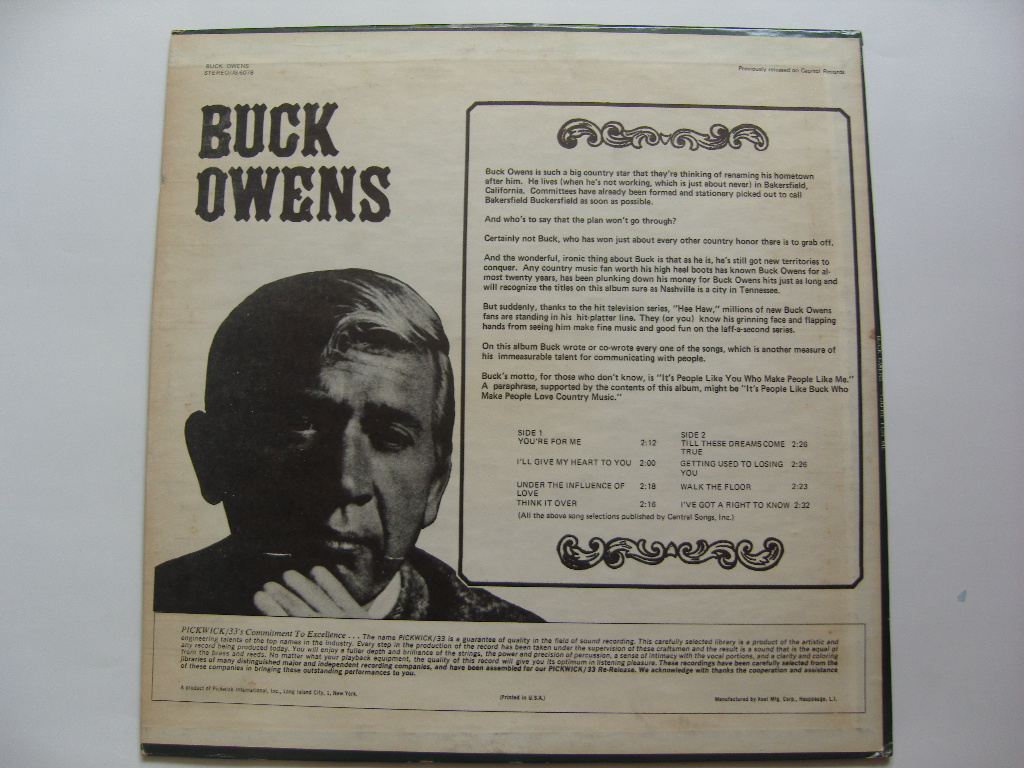 LP(수입) 벅 오웬스 Buck Owens &amp His Buckaroos: You're For Me 