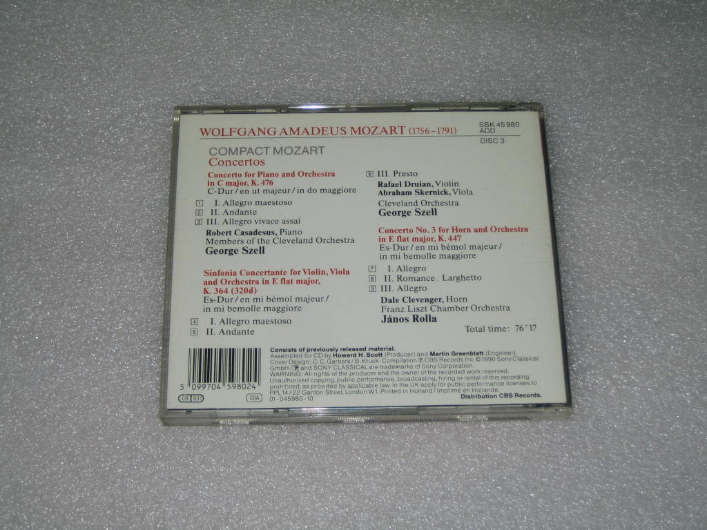 wolfgang amadeus mozart / compact mozart 