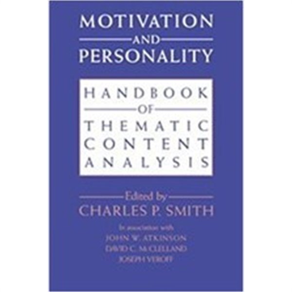 Motivation and Personality: Handbook of Thematic Content Analysis (Hardcover)