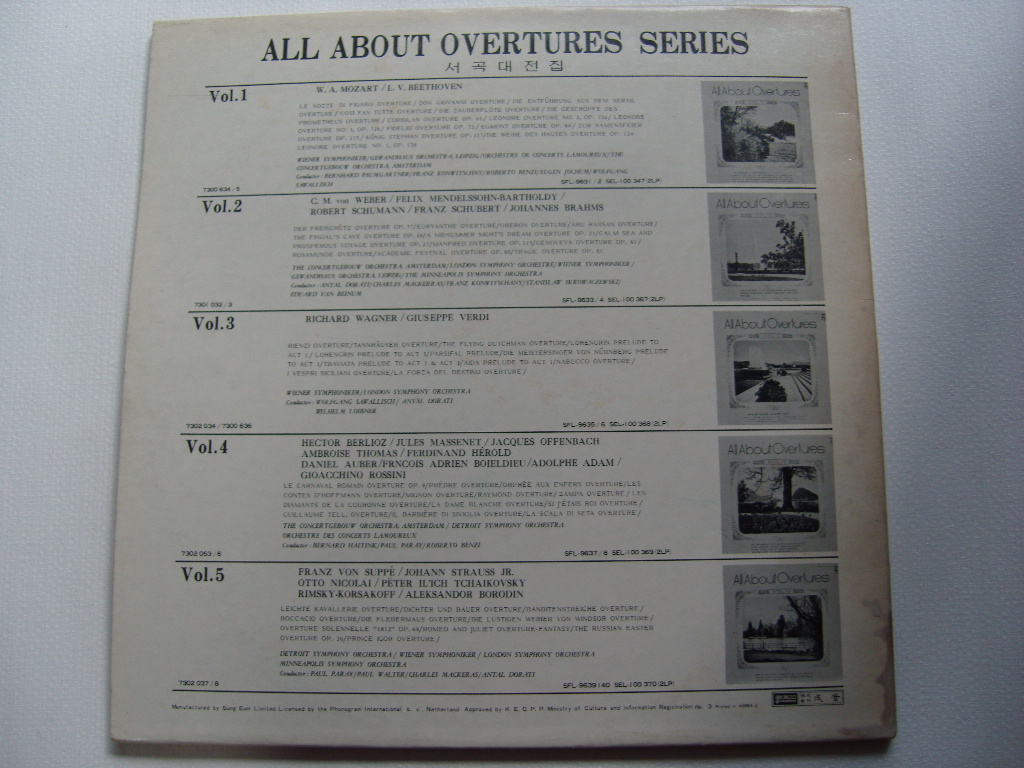 LP(엘피 레코드) 서곡 대전집 3집 All About Overtures Vol.3 - Wagner / Verdi(GF 2LP) 