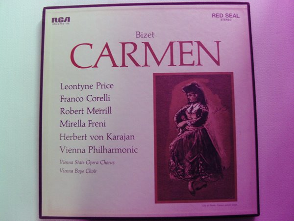 LP(수입) 비제: 오페라 카르멘(전곡) - 프라이스/코렐리/메릴/카라얀 외(Box 3LP) 