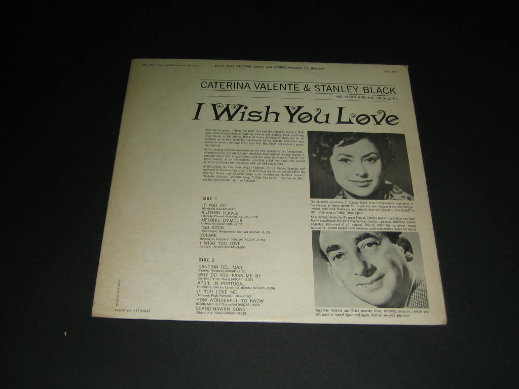 caterina valente/stanley black (카테리나 발렌테/스탠리 블랙) I wish you love LP