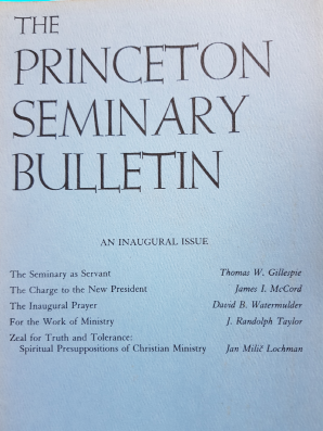 1984 The Princeton Seminary Bulletin - An Inaugural Issue 