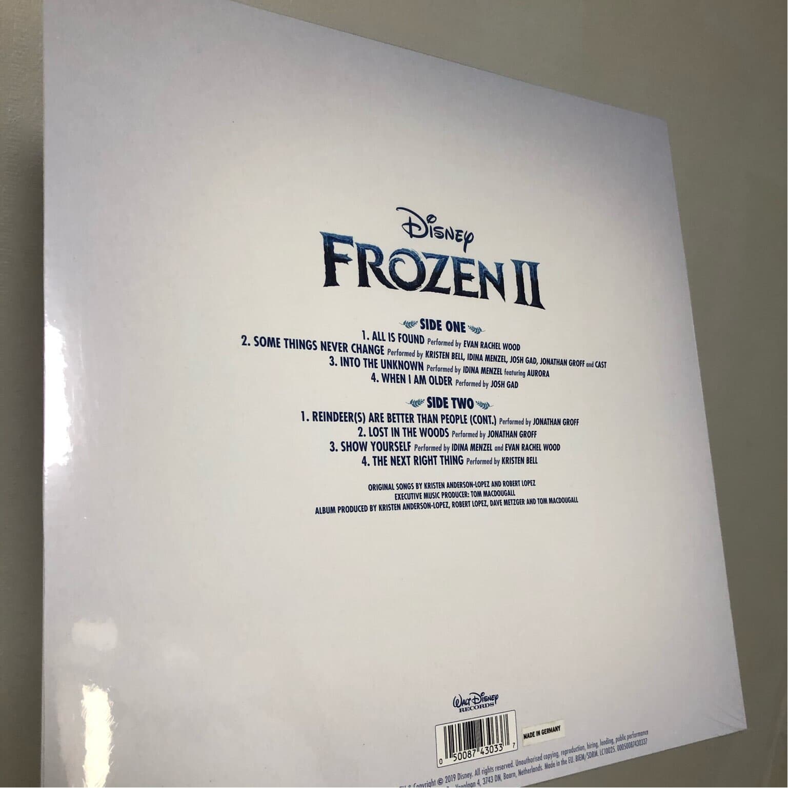 겨울왕국 2 애니메이션 음악 (Frozen 2 OST by Kristen Anderson-Lopez / Robert Lopez) [블루 컬러 LP]