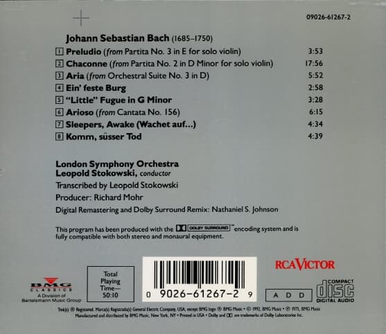 Bach - Leopold Stokowski - The London Symphony Orchestra 수입 