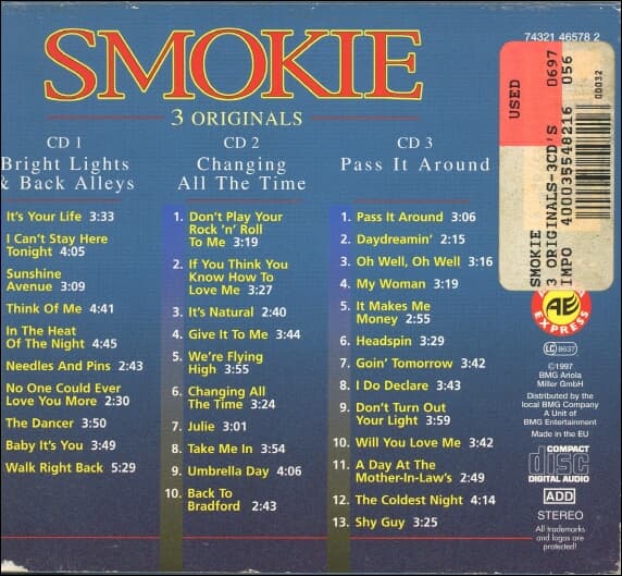 Smokie  - 3 Originals (3CD) 수입