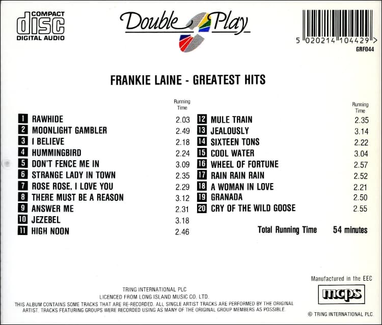 FRANKIE LAINE -  GREATEST HITS