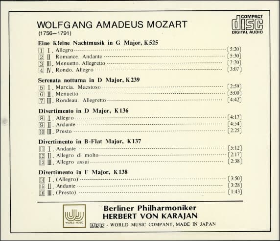 KARAJAN PLAZA - Mozart EINE KLEINE NACHTMUSIK