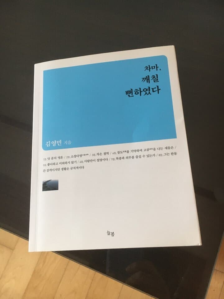 차마, 깨칠 뻔하였다