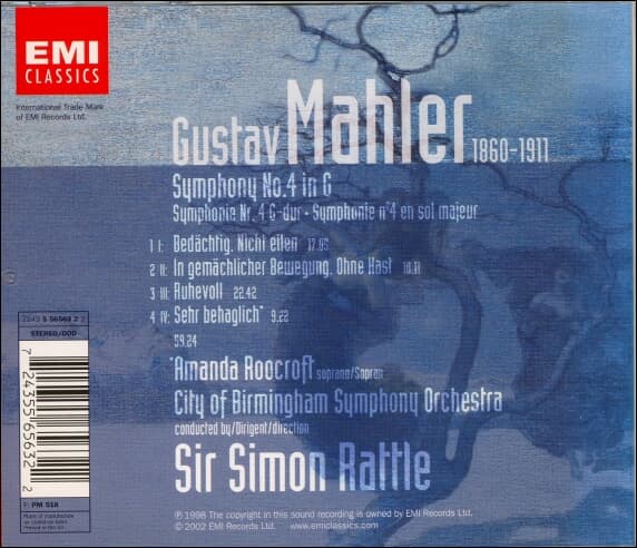 Simon Rattle - Gustav Mahler / Symphony No.4 (유럽반)