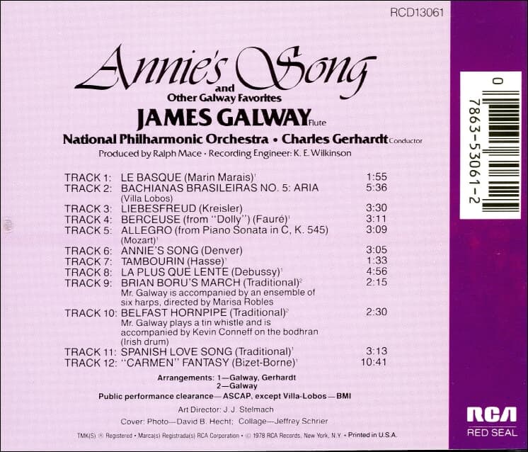 James Galway -  Annie's Song And Other Galway Favorites(일본반)