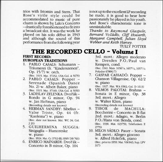 The Recorded Cello - The History Of The Cello On Record Volume I  3×CD (영국반)