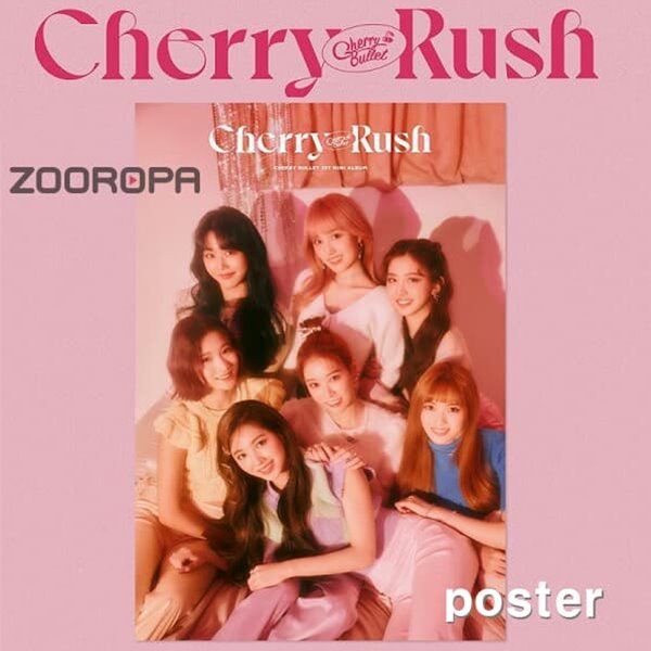 [새상품/1포스터]  체리블렛 Cherry Bullet 미니앨범 1집 Cherry Rush (브로마이드1장+지관통)