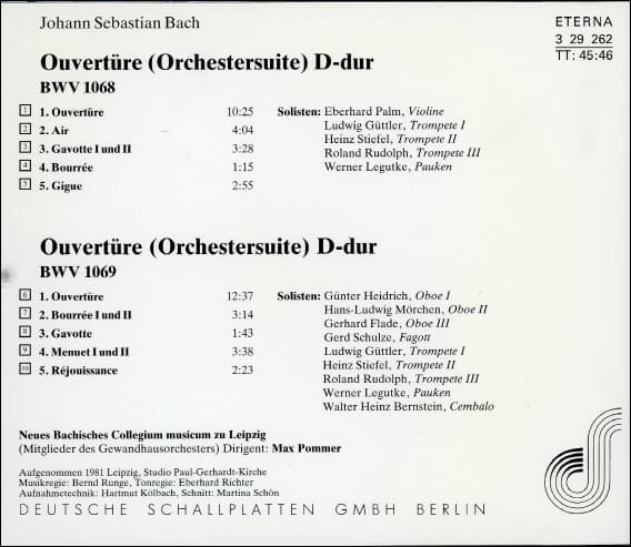 Bach : Ouverture Orchestersuite BWV 1068 - 1069 (독일반)