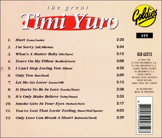 Timi Yuro - The Great Timi Yuro (수입)