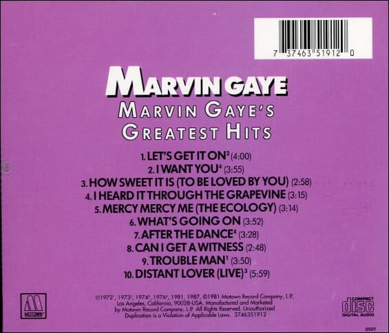 Marvin Gaye (마빈 게이) - Greatest Hits