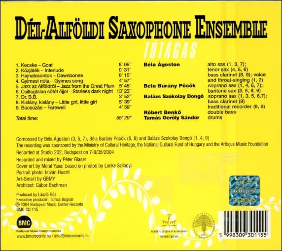 Del-Alfoldi Saxophone Ensemble(델 알폴디 색소폰 앙상블) - Totagas (수입) (미개봉) 