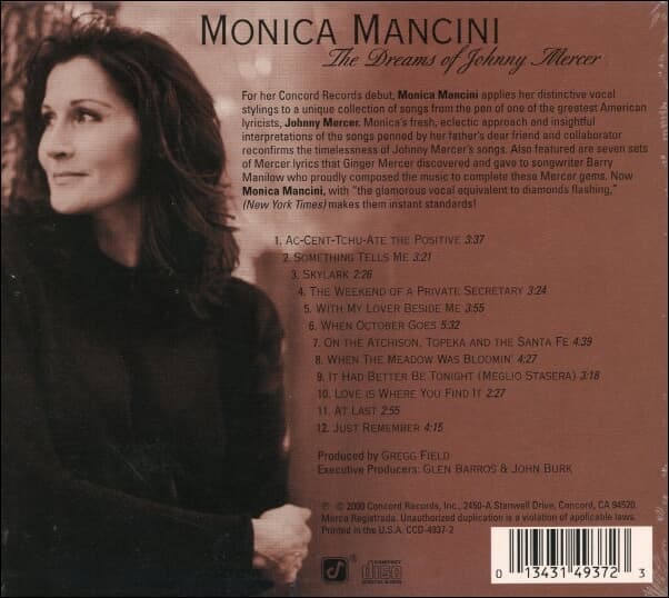 Monica Mancini (모니카 맨시니) - The Dreams Of Johnny Mercer (미국반) (미개봉) 