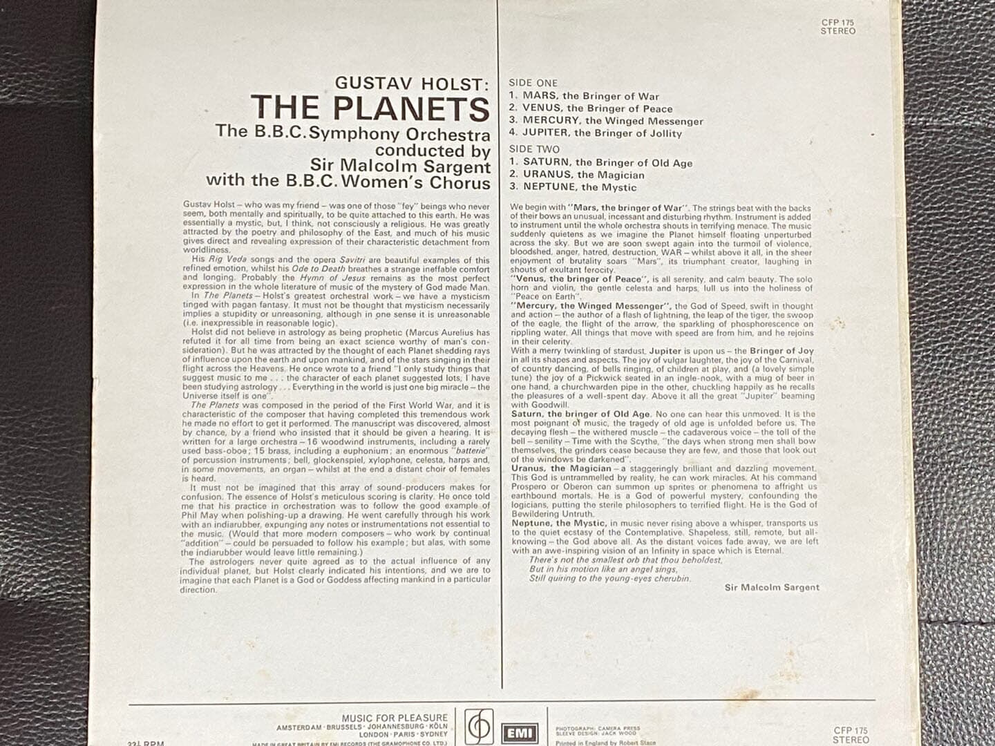 [LP] Sir Malcolm Sargent - Host The Planets - B.B.C. Women's Chorus LP [U.K반]