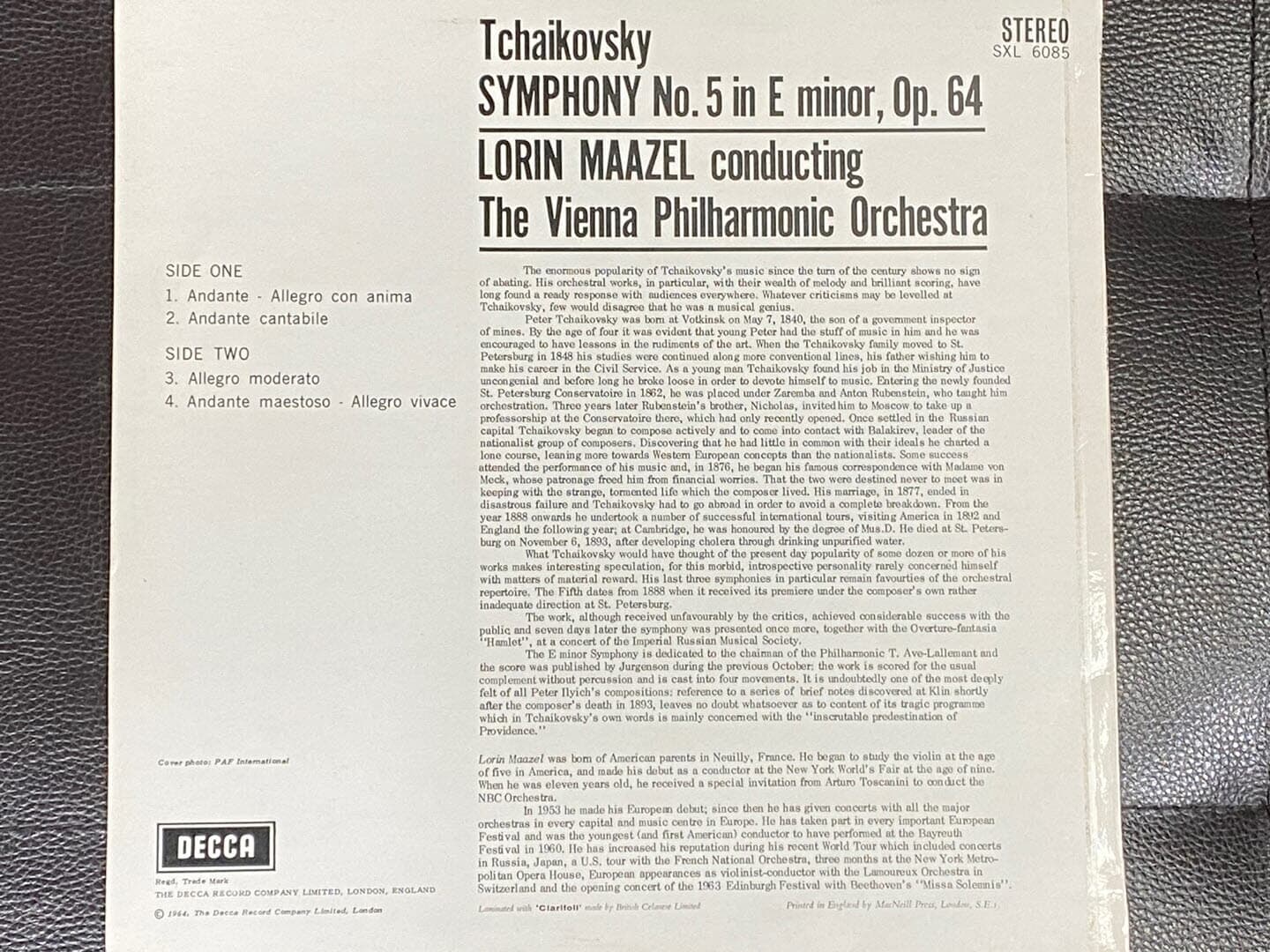 [LP] 로린 마젤 - Lorin Maazel - Tchaikovsky Symphony No.5 [U.K반]