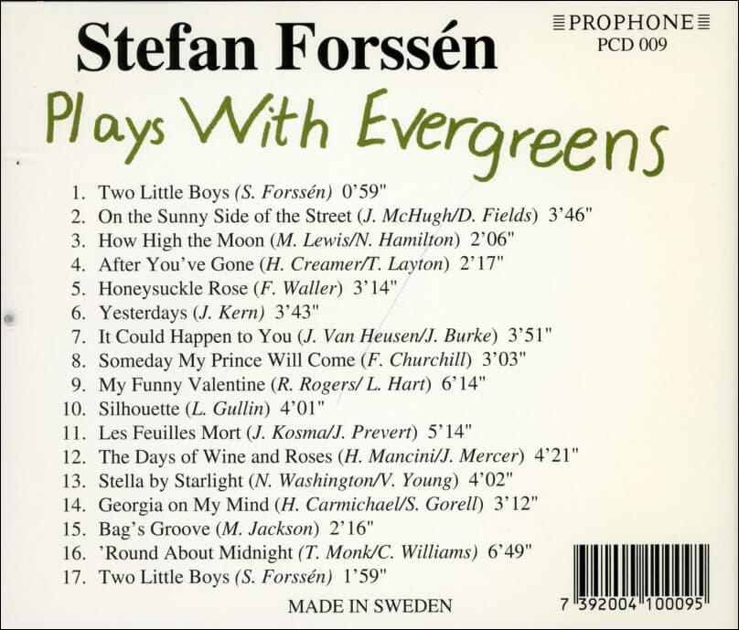 Stefan Forssen ? Plays With Evergreens (Sweden반)