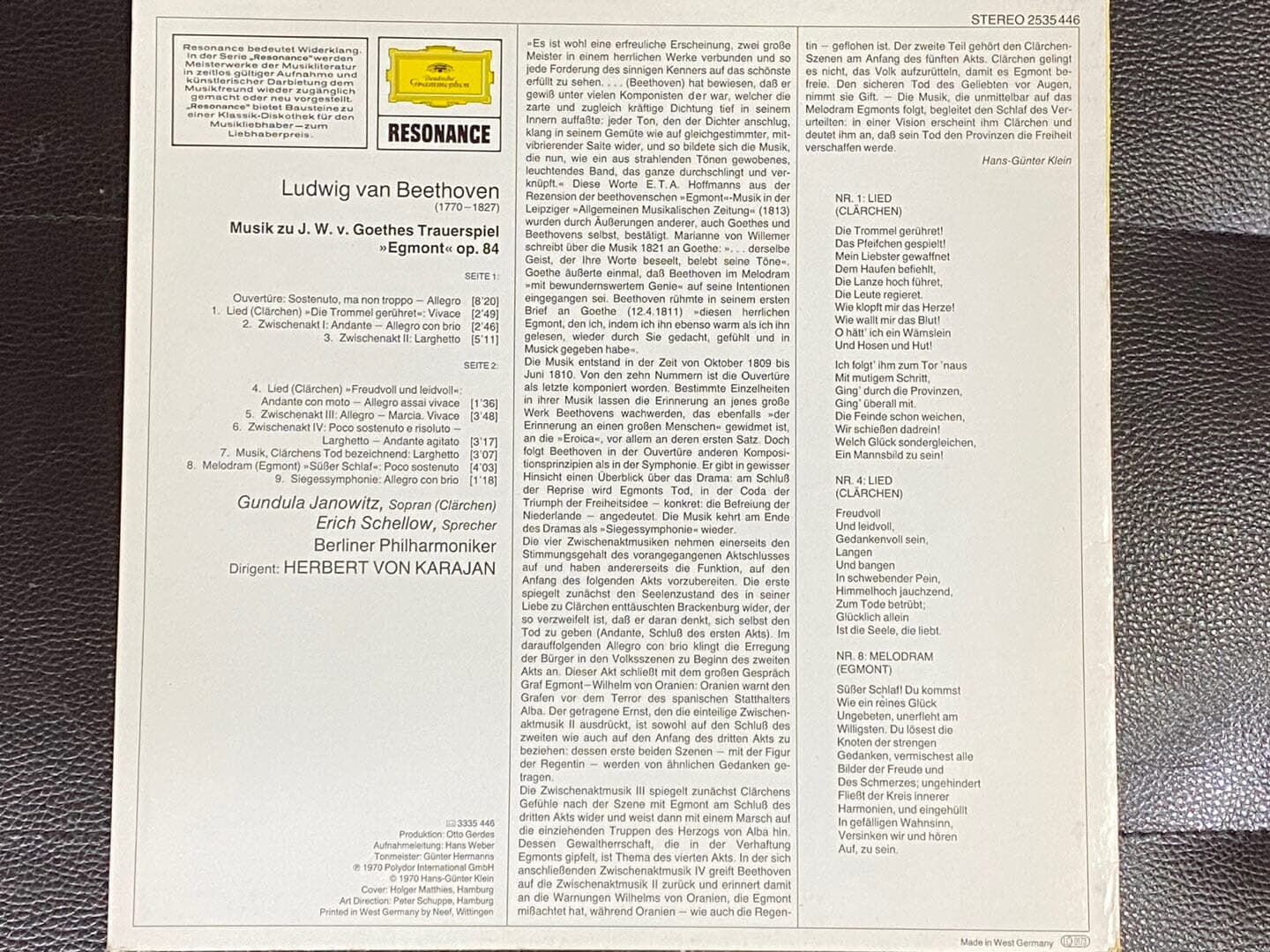 [LP] 카라얀 - Karajan - Beethoven Musik Zu Goethes Trauerspiel Egmont LP [독일반]