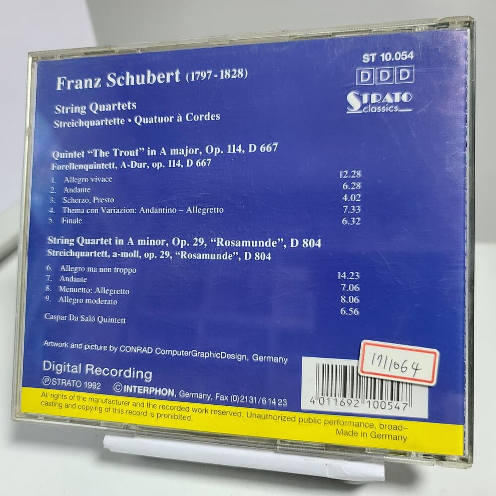 Schubert - Quintet "The Trout" In A Major op 114 D667, String Quartet
