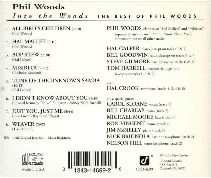Phil Woods (필 우즈) - Into The Woods (The Best Of Phil Woods)(미국반)