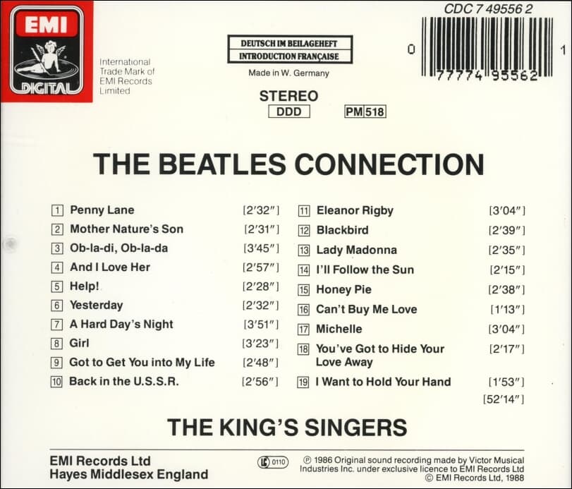 The King's Singers (킹스 싱어즈)  - The Beatles Connection(독일반)