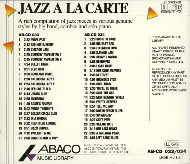 JAZZ A LA CARTE -  V.A (2cd)(미국반)